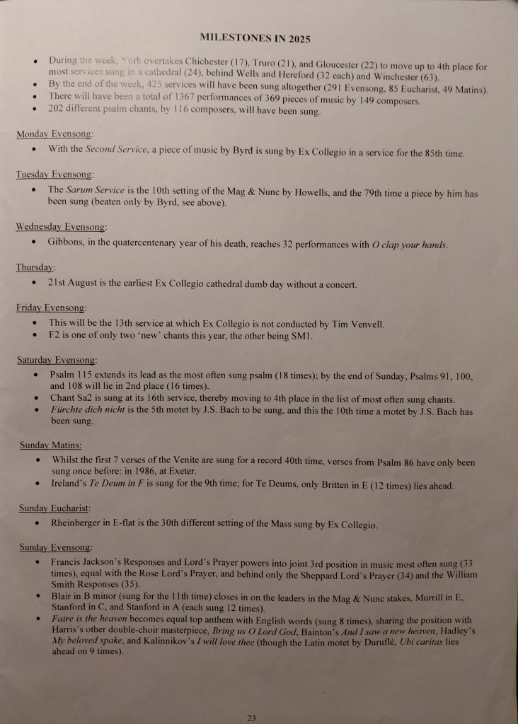 Ex Collegio milestones 2025